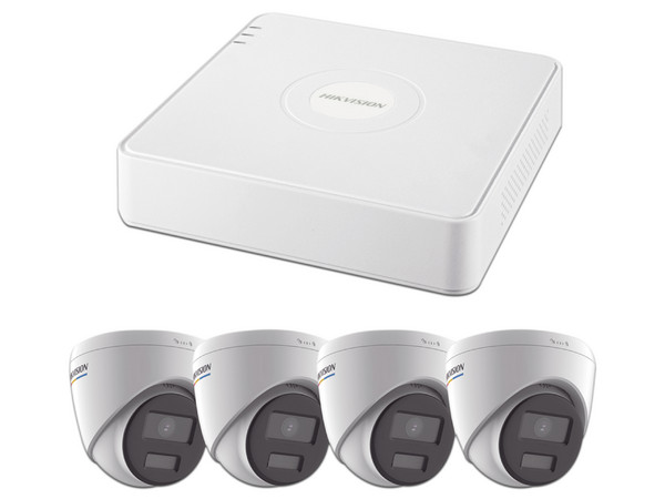 Kit de Vigilancia Hikvision ColorVu KIPCV2M/4T de 4 Cámaras IP y 4 Canales, con Grabadora.