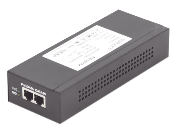 Inyector Super Hi-PoE Hikvision LAS30-57CN-RJ45 para Domos Hikvision, 56Vcd, 30W, Soporta 802.3 af /at.