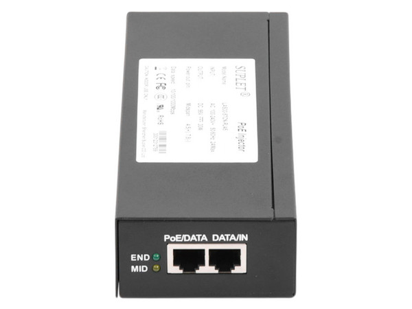 Inyector Super Hi-PoE Hikvision LAS30-57CN-RJ45 para Domos Hikvision, 56Vcd, 30W, Soporta 802.3 af /at.