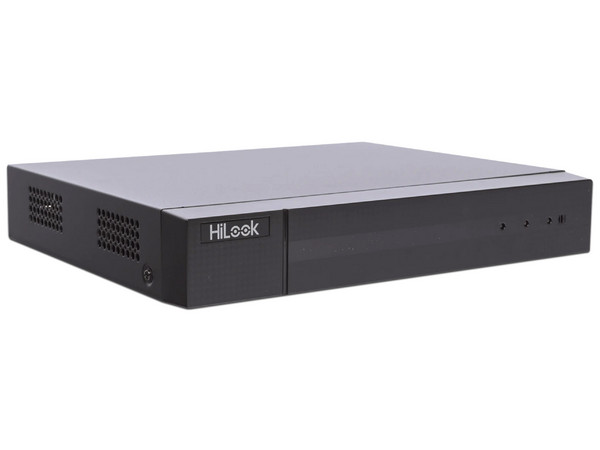 DVR HiLook DVR-204U-M1(E) de 4 Canales TurboHD, 4 Canales IP, 8MP, 4K, AcuSense Lite, 1 Bahía para Disco Duro. Color Negro.