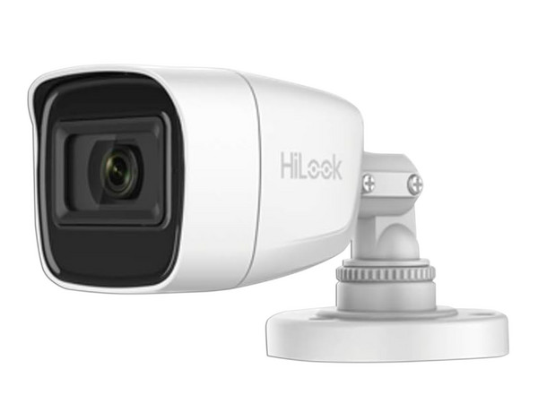 Kit de Videovigilancia HiLook HL-1080-CV/A/1TB: DVR de 2MP, 4 Canales TurboHD y 1 Canal IP, SSD de 1TB, 4 Cámaras tipo Bala de 2MP (1920 x 1080p) Luz blanca hasta 20m, IP66.