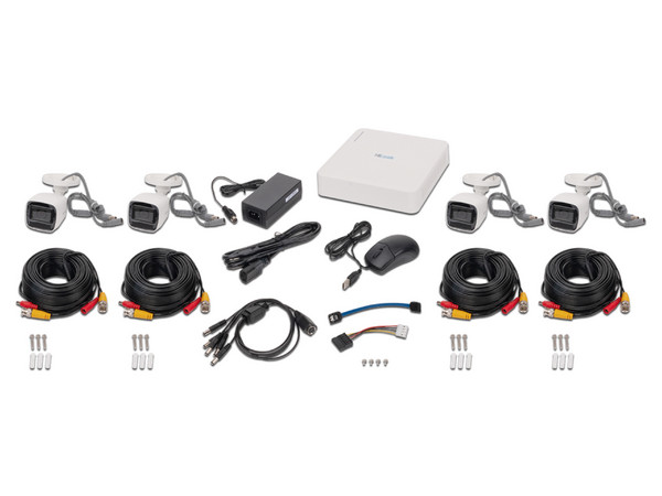 Kit de Vigilancia HiLook HL1080PS(B), con DVR de 4 Canales 1080p y 4 Cámaras de Vigilancia THC-B120-PS Tipo Bullet, Incluye 4 rollos de Cable Siames.