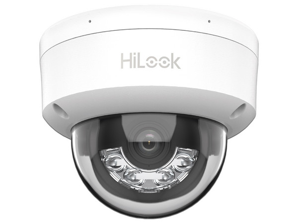 Cámara IP Tipo Domo Hilook IPC-D140HA-LUC de 4MP (2560 x 1440), Lente de 2.8mm, IR hasta 20m, Micrófono Integrado, IP67, Color Blanco.