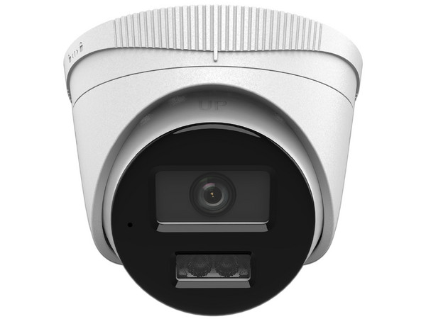 Cámara Tipo Domo HiLook IPCT240HALUC de 4MP (2560 x 1440), Lente de 2.8mm, IR hasta 20m, Microfono Integrado, IP67, Color Blanco.