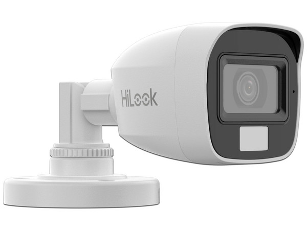 Cámara IP Tipo Bala HiLook de 2MP (1920 x 1080), IR de Hasta 20m, Audio por Coaxitron, IP66. Color Blanco.