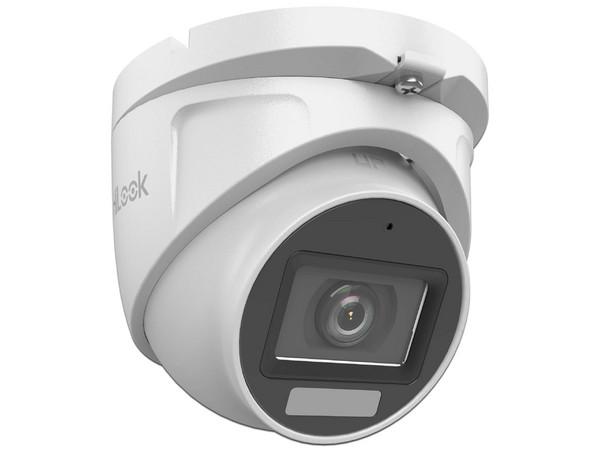 Cámara Tipo Torreta HiLook THC-T127-LMS de 2MP (1920 x 1080), IR de Hasta 30m, Audio Coaxitron, IP66. Color Blanco.