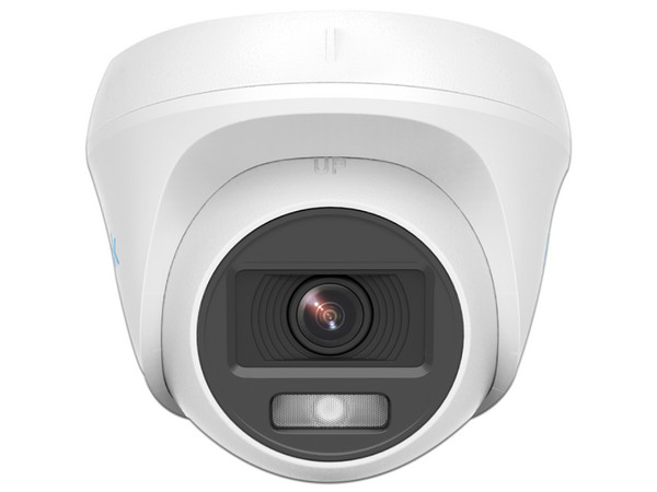 Cámara de Vigilancia tipo Domo HiLook ColorVu Turret de 2MP (1920 x 1080p), Luz blanca hasta 20m, IP66. Color Blanco.