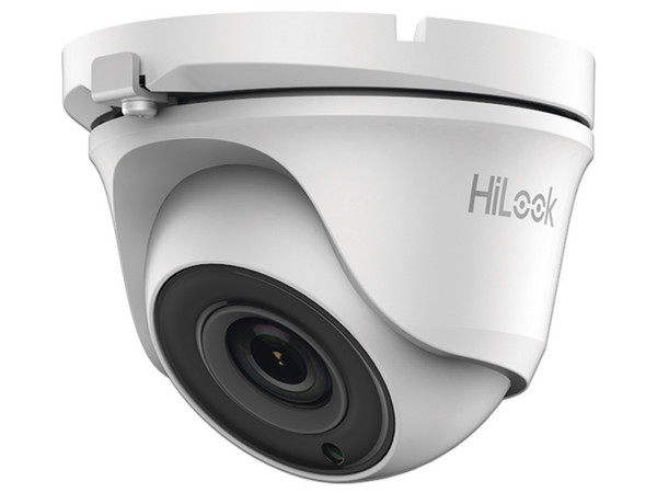 Cámara de Vigilancia tipo Domo HiLook TurboHD THC-T120-M de 2MP, Lente Fijo 2.8mm (1920x1080), IR de hasta 20m, IP66. Color Blanco