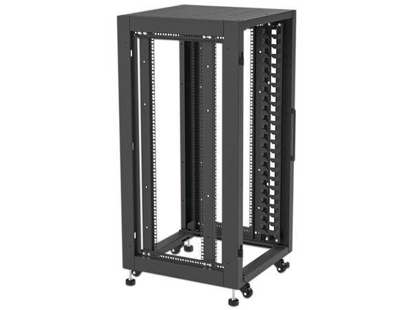 Gabinete Profesional LinkedPro LP-6060-24U-R2 de 24UR, para Telecomunicaciones. Color Negro