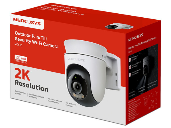 Cámara IP Tipo Domo Mercusys MC510 de 2MP (2304 x 1296), Lente de 4mm, Velocidad de Cuadro de 30 pps, Ranura Para MicroSD, Color Blanco.