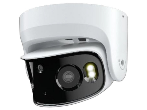 Cámara IP Panorámica 180 Meriva MPC-204, 8MP, H.265S, Lentes 3.5mm, IR 20M, PoE, MicroSD hasta 256GB, Micrófono y Altavoz Integrados, IA, IP67, IK10.