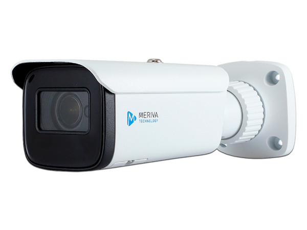 Cámara de vigilancia tipo bullet MERIVA MSC-2214, 2MP 1080p, Lente 2.8-12mm, IR hasta 50m, IP67.