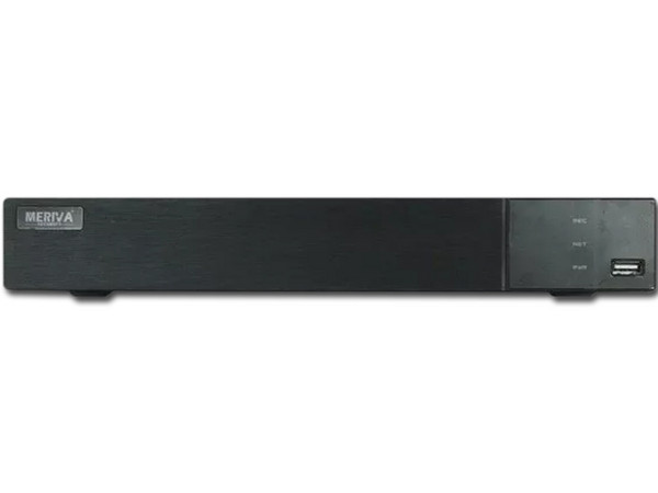 DVR Meriva Security de 16 canales, cuatribrido que soporta los formatos de vídeo AHD/TVI, grabación analógica, IP. Color Negro.