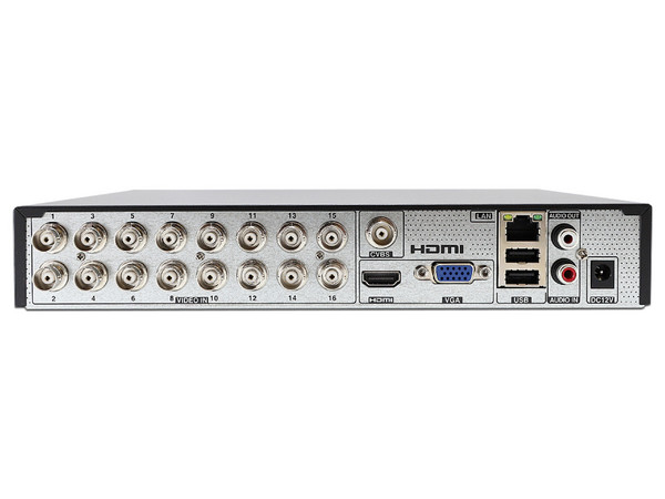 DVR Penta Híbrido Meriva MXVR-2116AI de 16 Canales, 2 Canales IP, 2MP, Almacenamiento Hasta 8TB (No Incluido). Color Negro.
