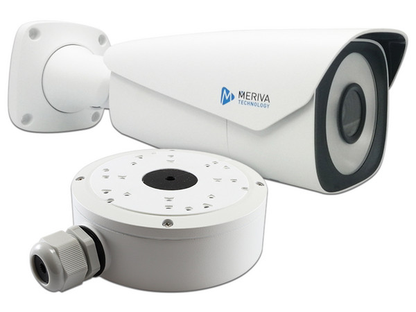 Kit de Cámara Meriva Technology MAFR-12MPKIT, Incluye Cámara Meriva IP Tipo Bala de 2MP MAFR-200, 1 Caja de conexiones MVA-JB0302, Color Blanco.