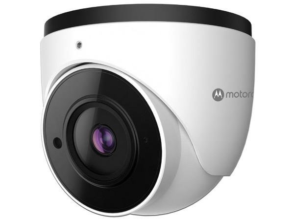 Cámara de Vigilancia Motorola Tipo Domo con Lente Fijo de 3.6mm, IR hasta 40m, 5MP, IP66, IK10, PoE.