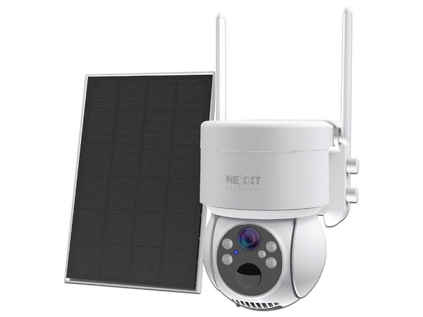 Cámara PTZ Nexxt, Con Panel Solar, Wi-Fi, Visión Nocturna y Grabación en MicroSD.