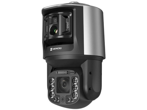 Cámara PTZ Tipo Domo HIKMICRO HM-TX2840-10/G0/T1 de 4MP (2688 x 1520), Lente de 8 mm, Lente Térmica de 9.7mm (256 x 192), TandemVu.