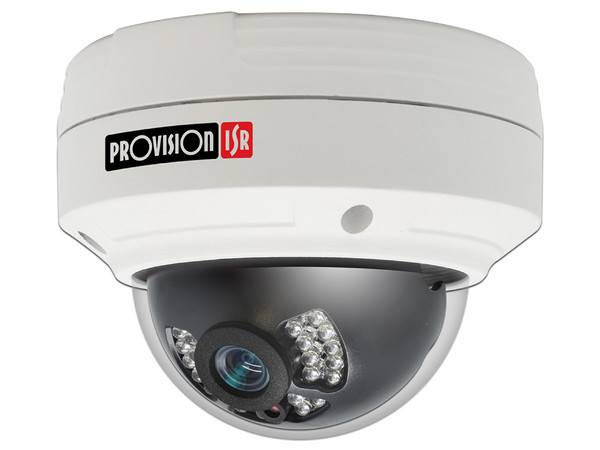 Cámara de vigilancia tipo Domo Provision ISR DAI-250IP5VF, 2592x1944p, 5MP, IR hasta 25m, IP66, IK10, Ethernet, BNC, Ranura MicroSD, PoE.