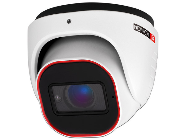 Cámara IP tipo Domo Provision ISR de 2MP, Lente de 2.8-12mm, IR hasta 40m, Soporta Tarjeta SD de hasta 128GB, PoE, IP67.