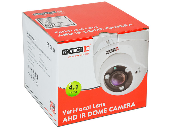 Cámara de vigilancia tipo domo Provision ISR DI-390AHDEVF+ con tecnología IR hasta 25m, 1080p.