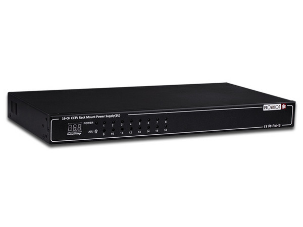 Fuente de poder centralizada Provisión ISR de 16 CH, 12 V 20 amp, soporta unidad de rack. Color negro.