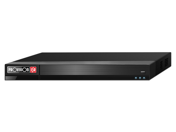 DVR Provision-ISR de 16 canales AHD análogos, Híbrido (AHD, CVI, TVI, CVBS), 8 canales IP adicionales, no incluye disco duro.
