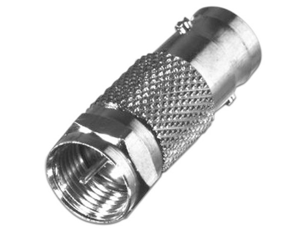 Adaptador en Línea para Video RF Industries, de Conector BNC Hembra a F Macho, hasta 50 Ohm, Acabados de Níquel, Oro, Delrin.