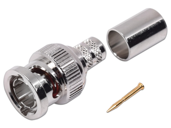 Conector RF Industries RFB-1707-Q, Tipo BNC Macho de Anillo Plegable para Cable RG-6.