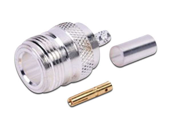 Conector N RF Industries de Anillo Plegable para Cables RG-142/U, LMR-195.