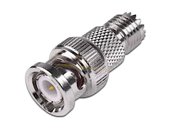 Adaptador en Línea RF Industries RFU-627 de Conector Mini-UHF Hembra a BNC Macho.