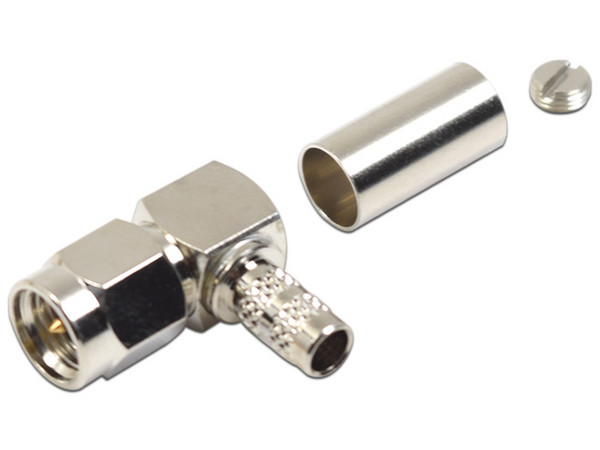 Conector SMA Macho en A/R RF INDUSTRIES RSA-3010-C1 de anillo plegable para Cable RG-142/U, Niquel, Oro, Teflón.