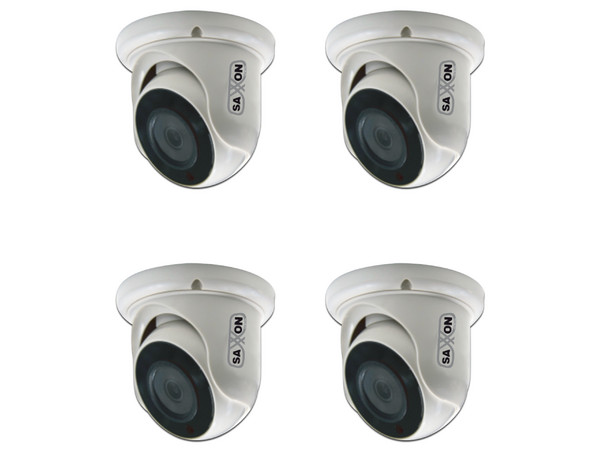 Kit de 4 Cámaras de Vigilancia tipo Domo Saxxon 4-ES31A11J para interior de alta definición 720p, Lente 2.8mm, IR de hasta 20m.