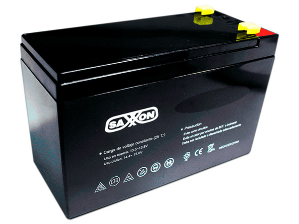 Batería de respaldo Saxxon CBAT12AH de 12V, 12Ah, Aplicaciones de CCTV y Acceso.