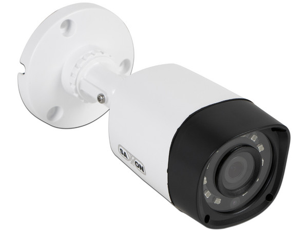 Kit de seguridad SAXXON Trihibrido con DVR SAX7204HS3 de 4 canales y 4 cámaras tipo bullet BFX3172CV, no incluye disco duro.