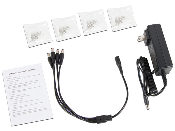 Kit de seguridad SAXXON Trihibrido con DVR SAX7204HS3 de 4 canales y 4 cámaras tipo bullet BFX3172CV, no incluye disco duro.