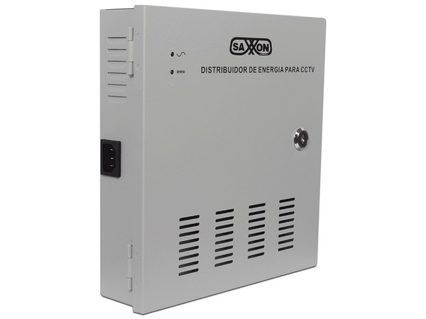 Fuente de Poder SAXXON PSU12V20A9C para 9 cámaras de vigilancia, 12V 2.22A por canal.