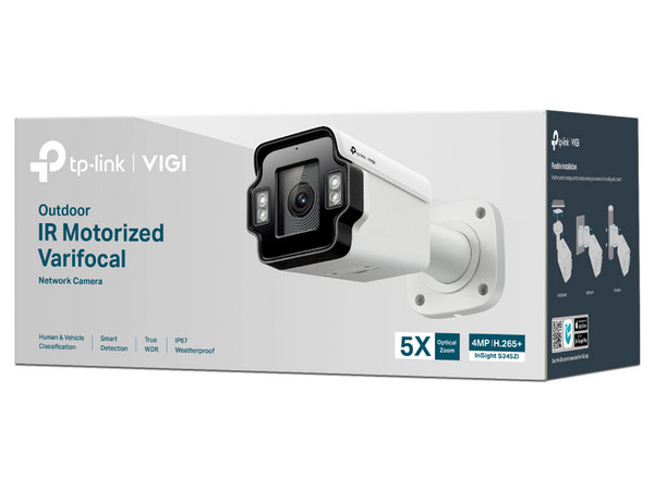 Cámara IP Tipo Bala TP-Link InSight S345ZI de 4MP (2688 x 1520), Lente de 2.8mm, IR hasta 10m, IP67. Color Blanco.