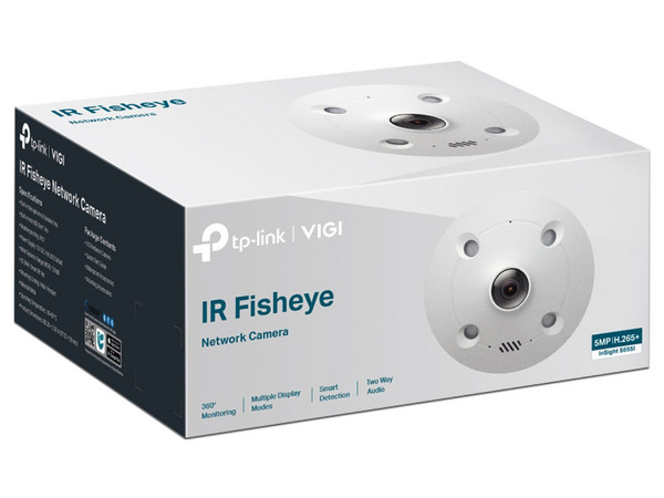 Cámara IP Tipo Ojo de Pez TP Link Insight S655I de 5MP (2560 x 1920), Lente de 1.44mm, IR hasta 10m, IP67. Color Blanco.