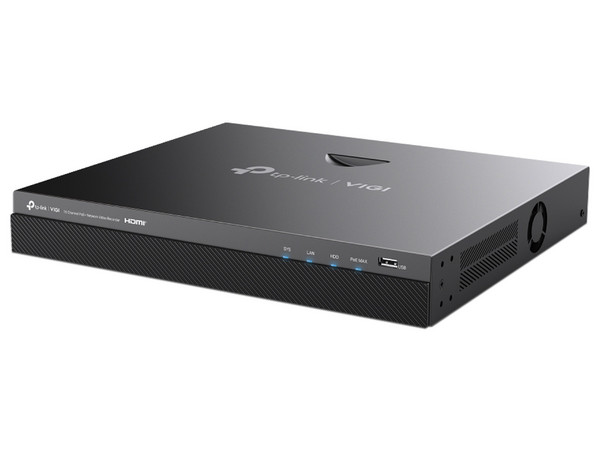 NVR TP-Link NVR2016H-16MP de 16MP, 16 Puertos PoE+ de 10/100 Mbps, Salida de video HDMI (4K), VGA, No Incluye Disco Duro. Color Negro.