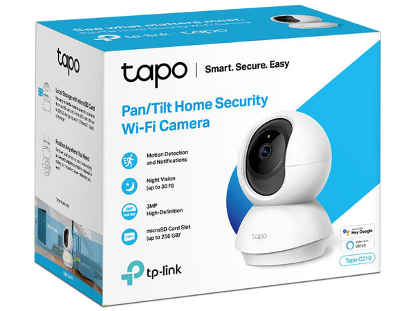 Cámara de Vigilancia TP-Link Tapo C210, Resolución de 3MP (2304 x 1296), Visión nocturna hasta 10m, Micrófono Integrado, Wi-Fi, Audio bidireccional.