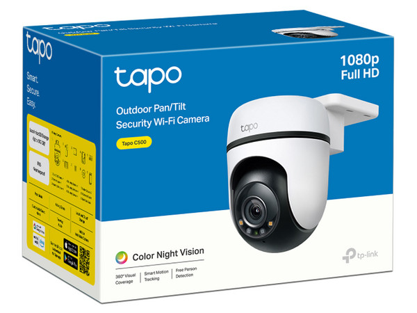Cámara de Vigilancia TP-Link Tapo C500, para exterior con audio bidireccional, 1080p, 360 grados, Wi-Fi.