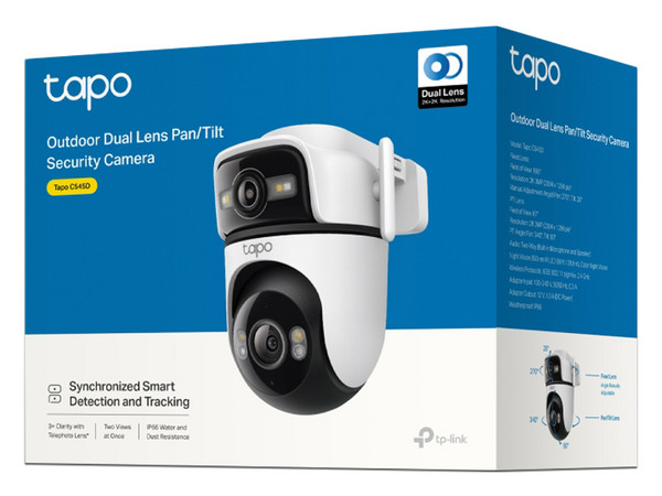 Cámara IP Tipo Domo TP-Link TAPO C545D de 3MP (2304 x 1296), Lente de 6 mm, IR hasta 30m. 360 Grados. Color Blanco.