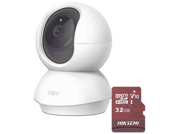 Cámara de Vigilancia TP-Link Tapo C200 de 2MP (1920 x 1080), Visión Nocturna, Wi-Fi, Color Blanco. Incluye Memoria MicroSD de 32GB.