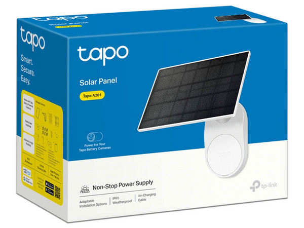 Panel Solar TP-Link Tapo A201, 5,2 V, Compatible con Cámaras Tapo, Color Blanco.