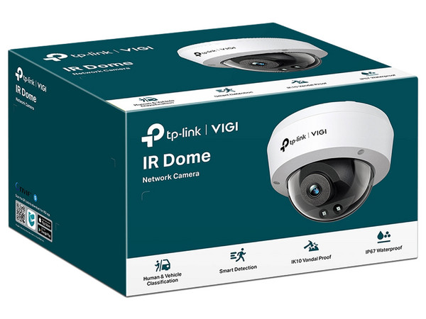 Camara IP Domo TP Link VIGI C220I, 2 Megapixel, Lente 2.8 mm, IR 30 Metros, IP67, PoE, H 265 Plus, IK10.