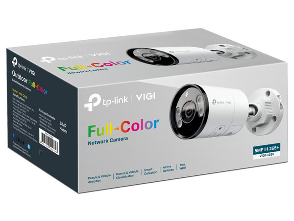 Cámara IP Tipo Bala TP-Link VIGI C355 de 5MP (2880 x 1620), Lente de 2.8mm, IR hasta 30m, IP67. Color Blanco.