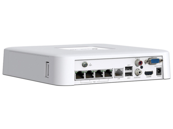 NVR TP-Link VIGI NVR1104H-4P de 4 Canales PoE+ de 10/100 Mbps, HDMI 4K, Soporta Disco Duro de Hasta 10TB (No Incluido). Color Blanco.