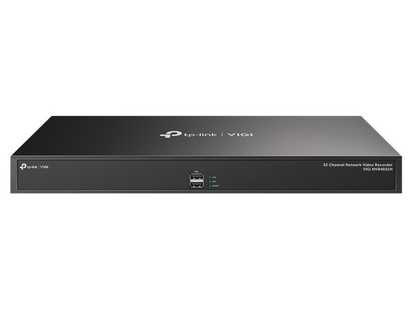 Grabador de Video en Red TP-LINK VIGI NVR4032H, 32 Canales, Compresión H.265+, Soporte 4x SATA (10TB c/u), HDMI y VGA, Montaje en Rack.