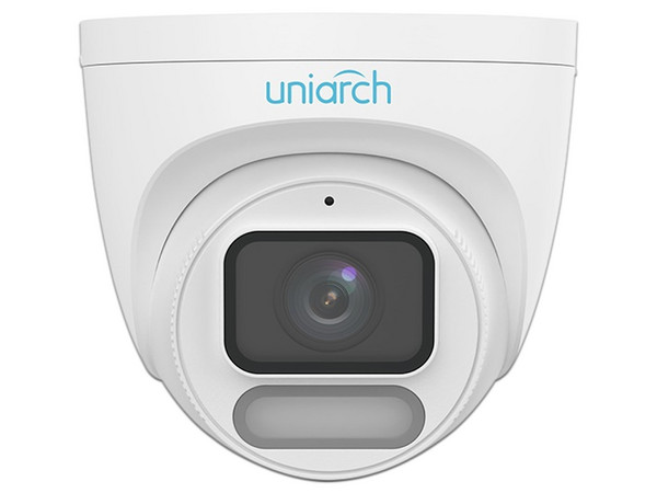 Cámara IP Tipo Torre Uniarch IPC-T244-ADF28K-WP de 4MP (2560 x 1440), Lente de 2.8mm, Iluminación LED de hasta 30m, IP67, Color Blanco.